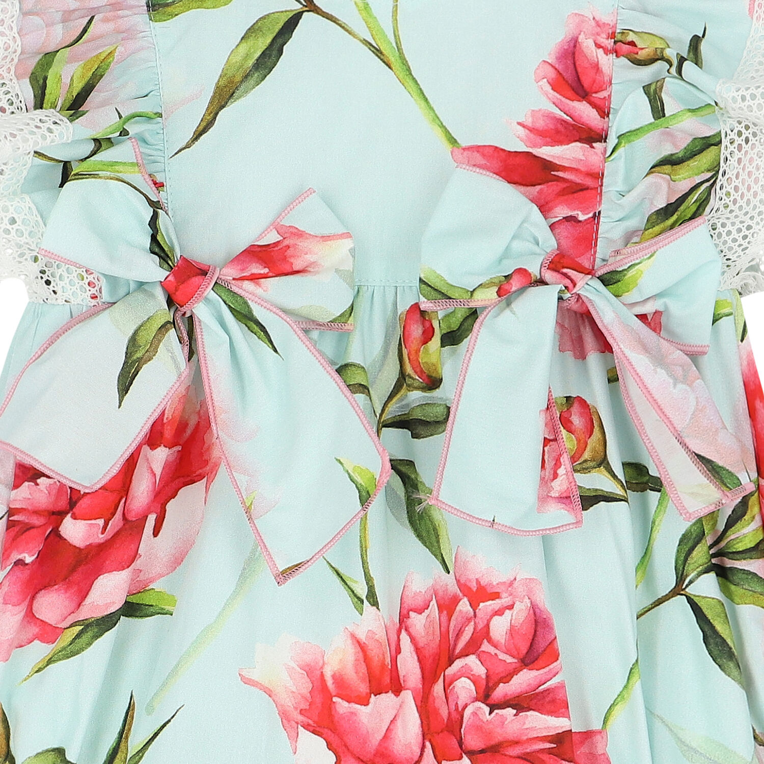 Baby Girls Aqua & Pink Floral Shortie, 1, hi-res image number null