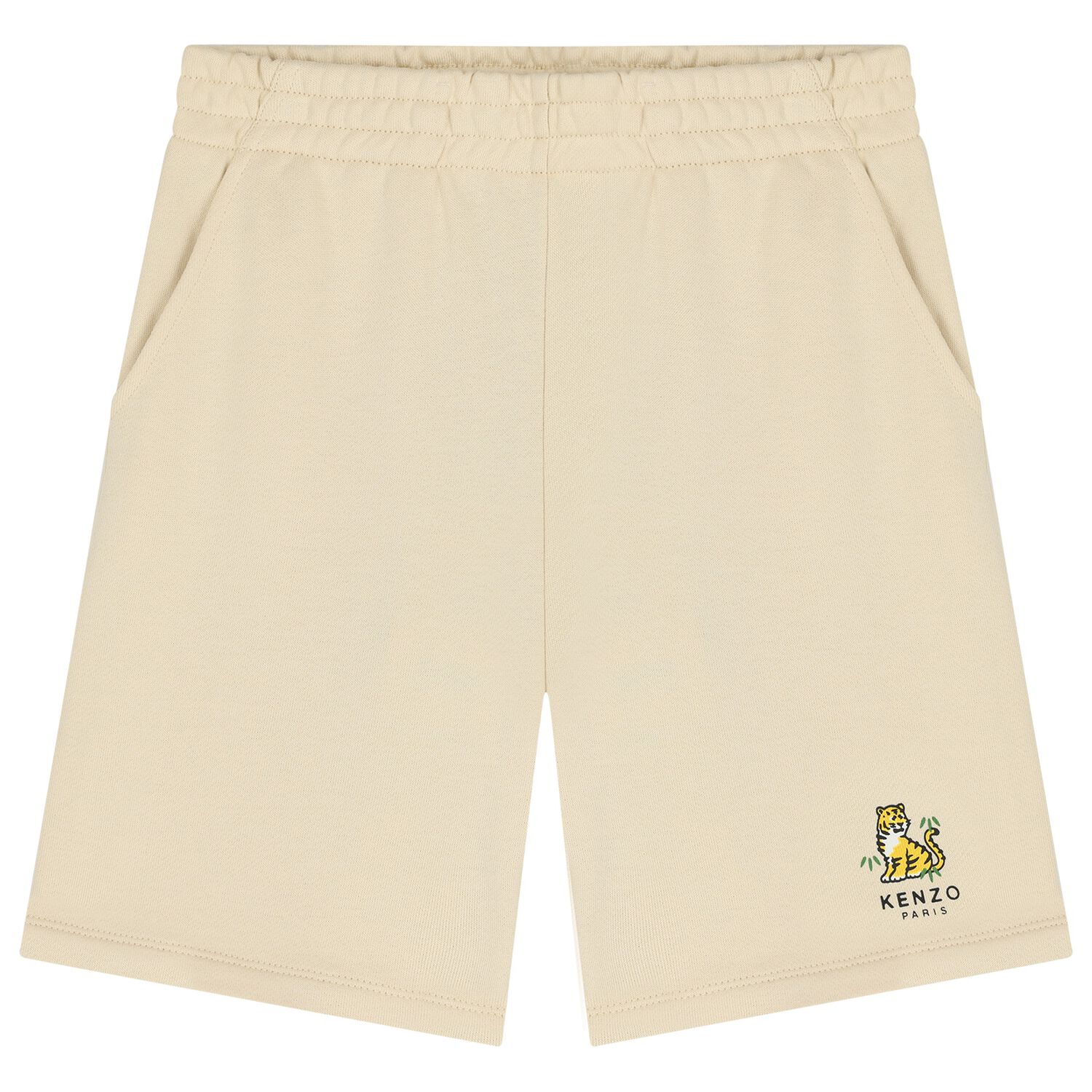 Boys Ivory Tiger Logo Shorts, 1, hi-res
