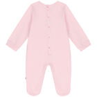 Baby Girls Pink Pima Cotton Logo Babygrow, 1, hi-res
