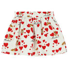 Girls Ivory Teddy Bear & Heart Dress, 2, hi-res