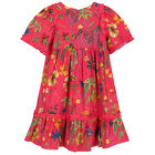 Girls Pink Floral Dress, 1, hi-res