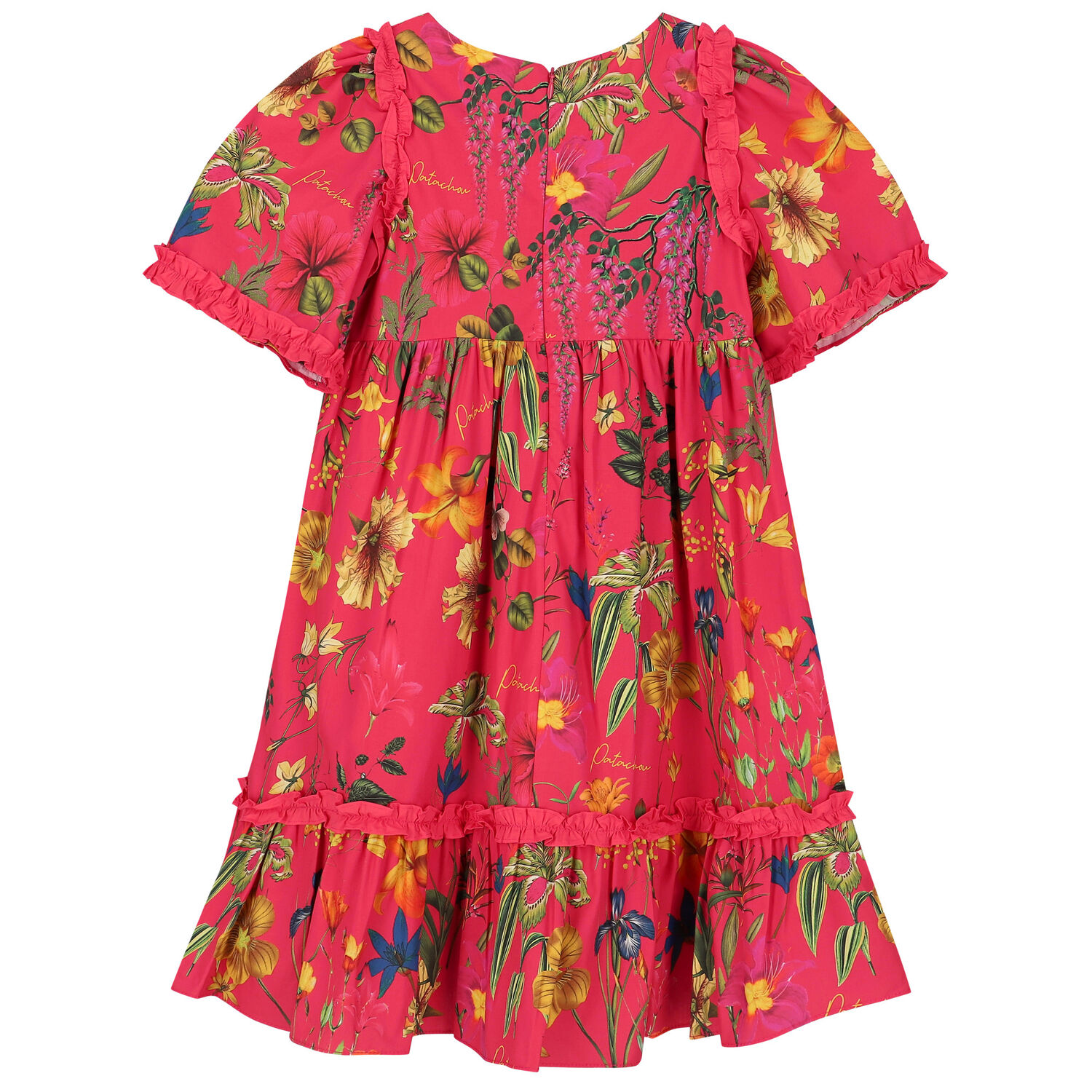 Girls Pink Floral Dress, 1, hi-res