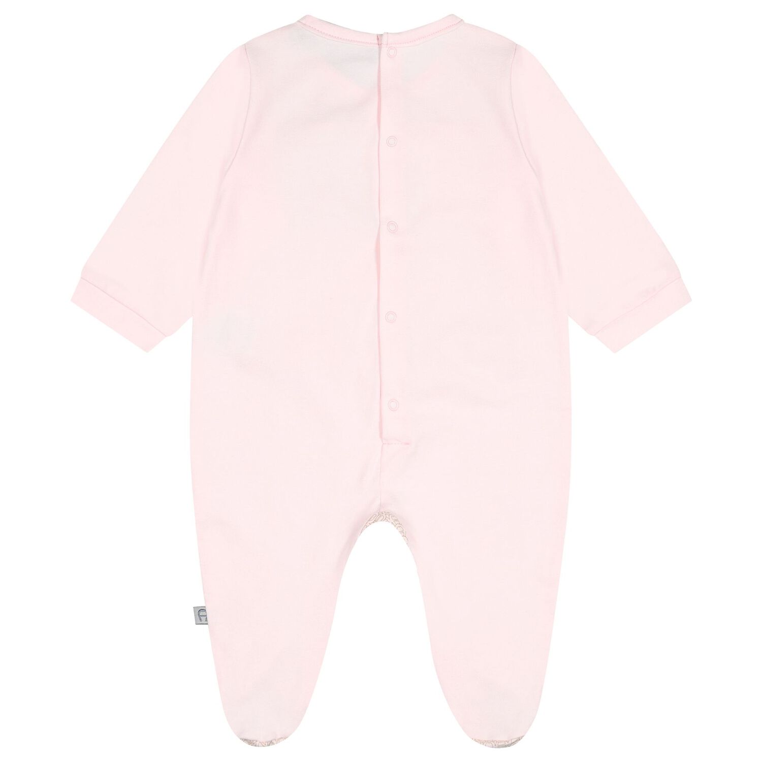 Baby Girls Pink & Gold Logo Babygrow, 1, hi-res