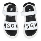 White & Black Logo Sandals, 1, hi-res