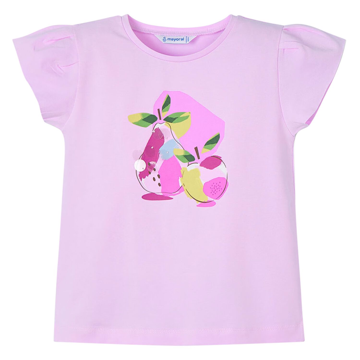 Girls Purple Cotton Graphic T-Shirt, 2, hi-res