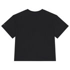 Girls Black Logo T-Shirt, 1, hi-res