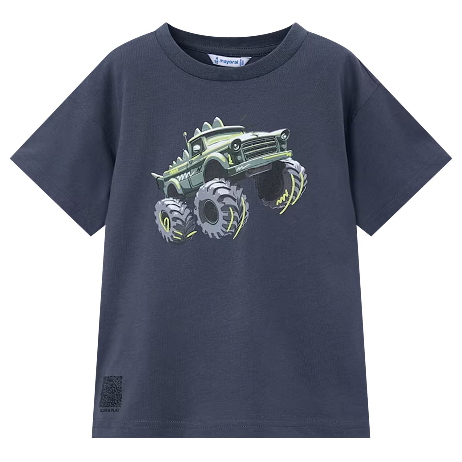 Boys Navy Blue Monster Truck T-Shirt, 3, hi-res