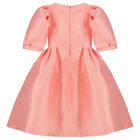 Girls Coral Satin Dress, 1, hi-res
