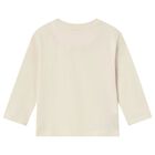 Younger Boys Ivory Puppies Long Sleeve Top, 2, hi-res