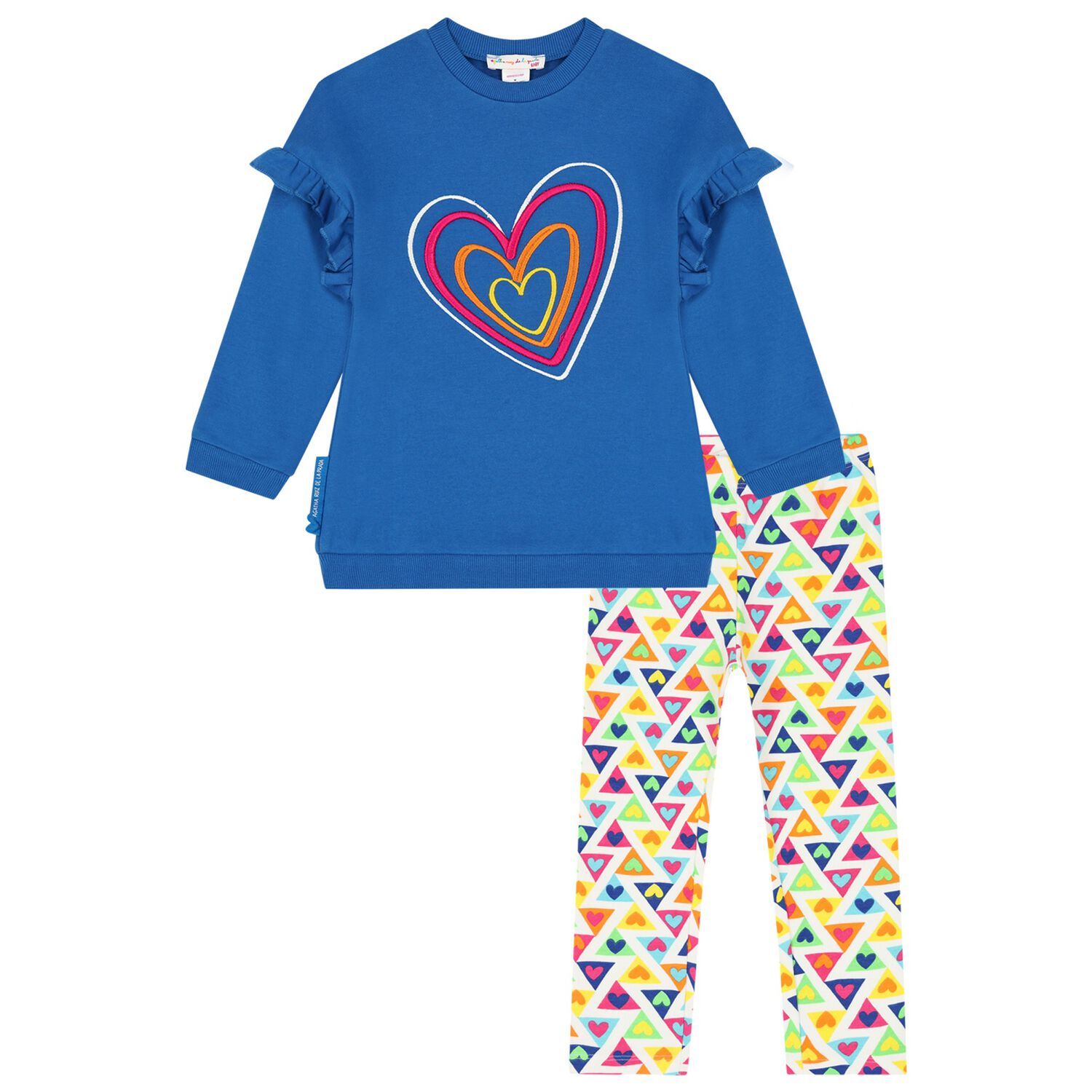 Girls Blue & White Legging Set, 1, hi-res image number null