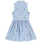 Girls Blue Logo Dress, 1, hi-res
