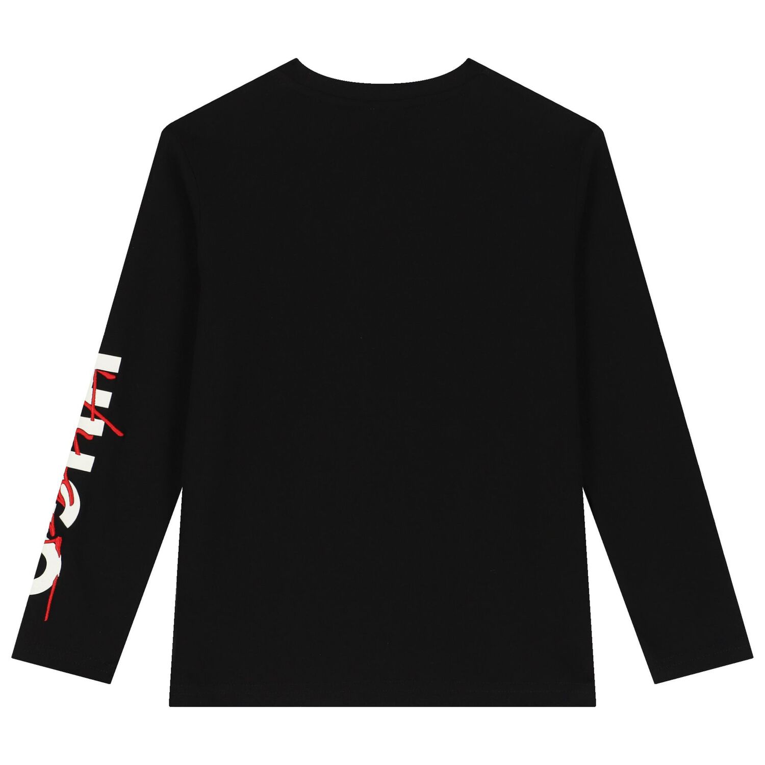 Boys Black Logo Long Sleeve Top, 2, hi-res
