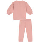 Younger Girls Pink Logo Tracksuit, 1, hi-res