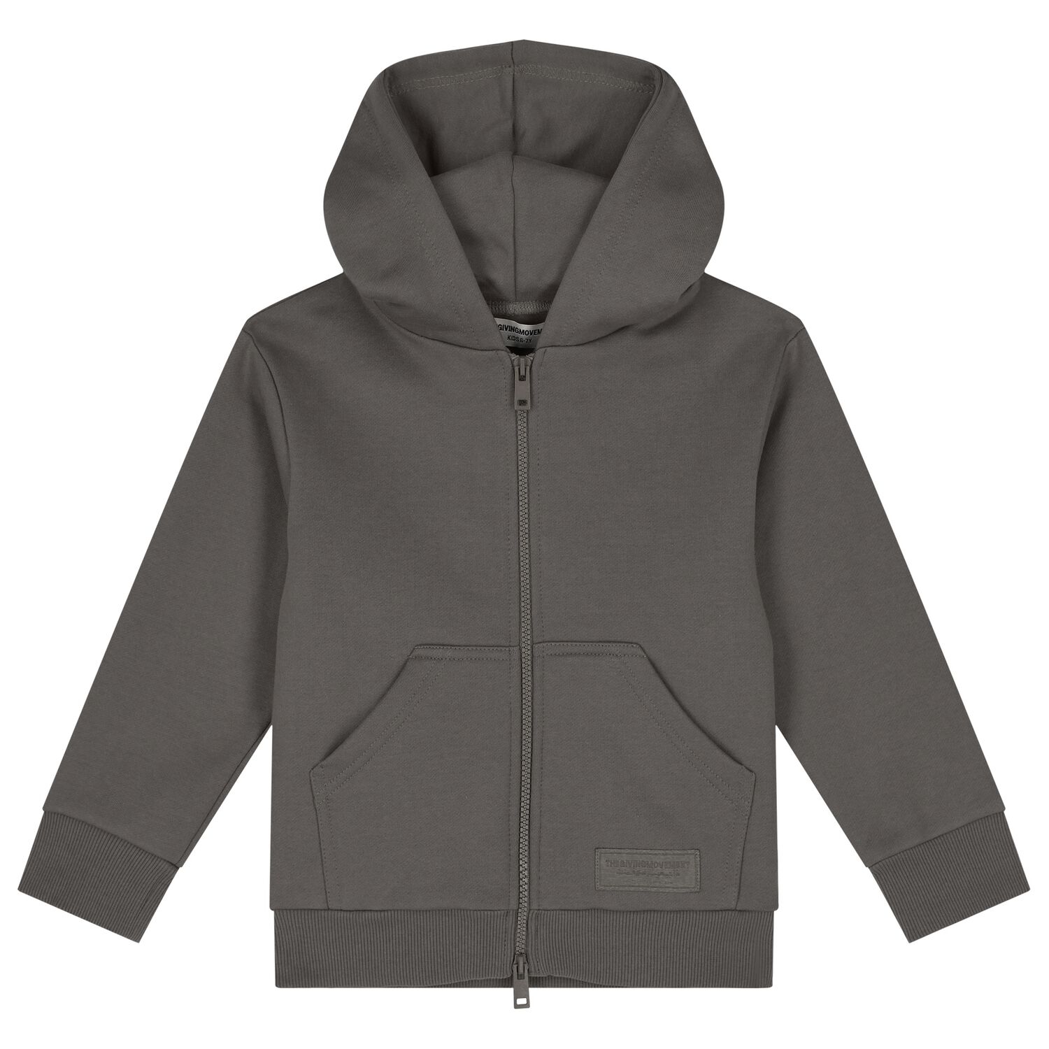 Beige Logo Hooded Zip Up Top, 4, hi-res