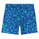 Boys Blue & Green Logo Swim Shorts, 1, hi-res