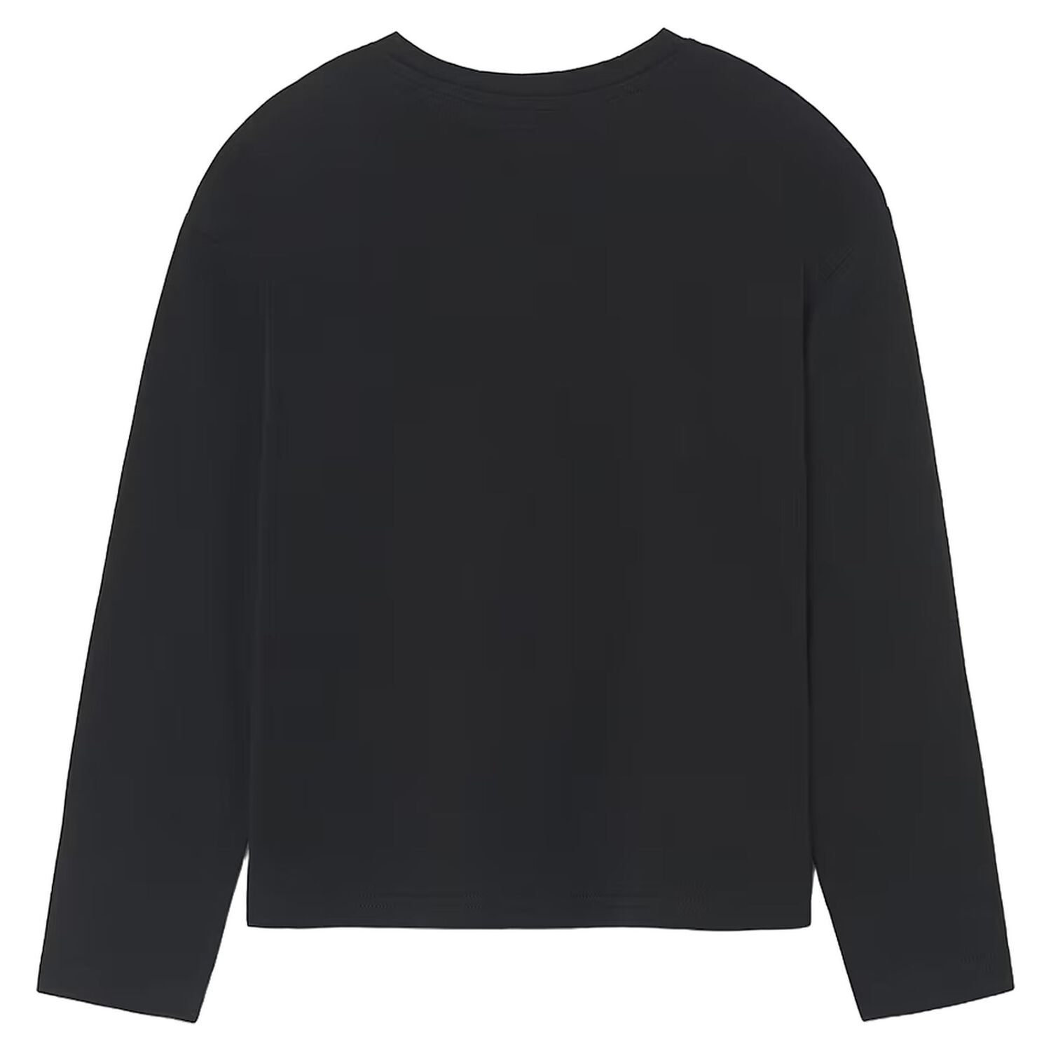 Girls Black Studded Long Sleeve Top, 1, hi-res