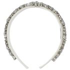 Girls White Crystal Embellished Headband, 1, hi-res