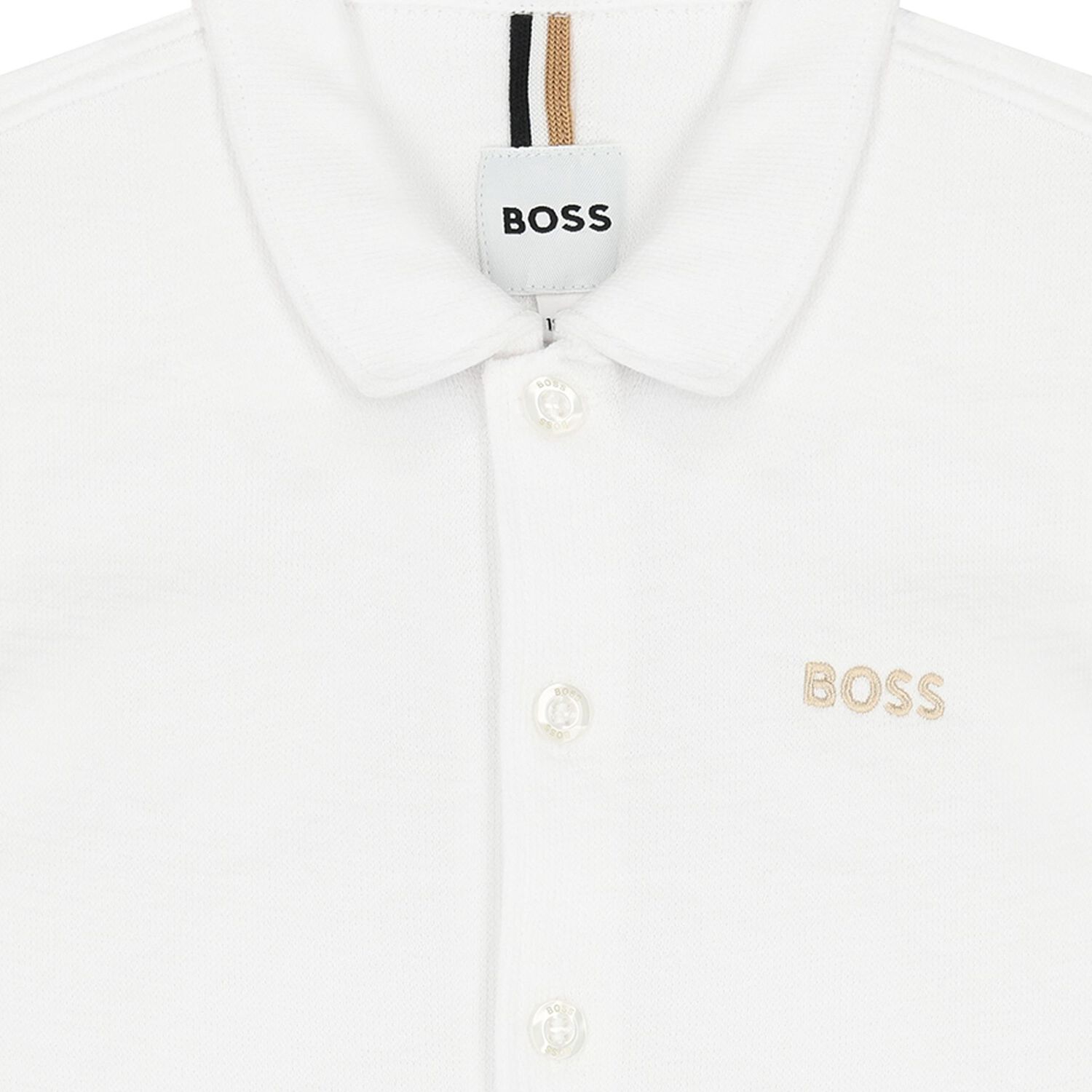 Younger Boys White Logo Shirt, 1, hi-res