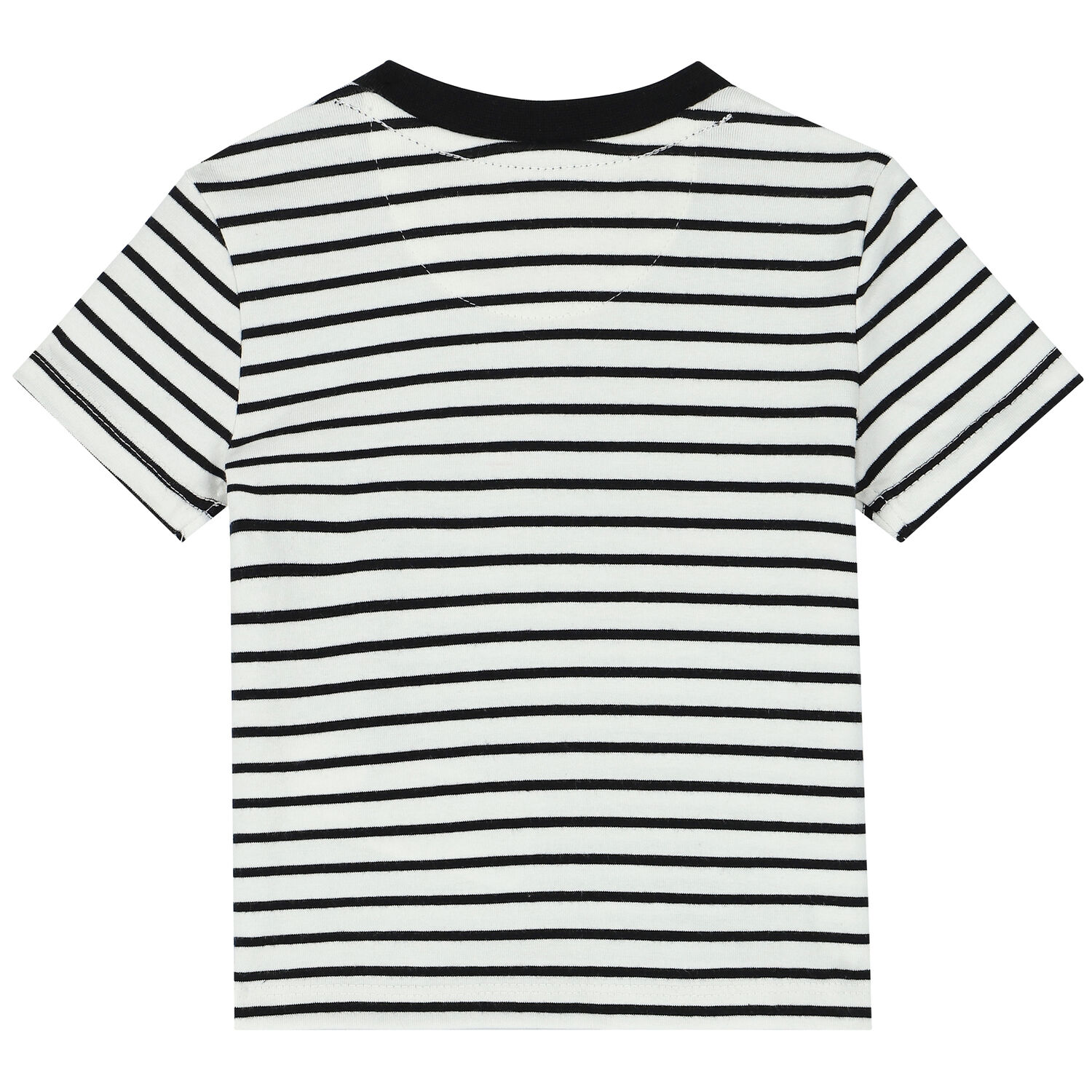 Baby Boys White & Navy Striped T-Shirt, 1, hi-res