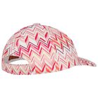 Girls White & Pink Zig Zag Cap, 1, hi-res