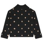Girls Black & Beige Polka Dot Skirt Set, 1, hi-res
