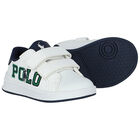 Boys White Logo Trainers, 1, hi-res