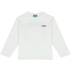 White Logo Long Sleeve Top, 1, hi-res
