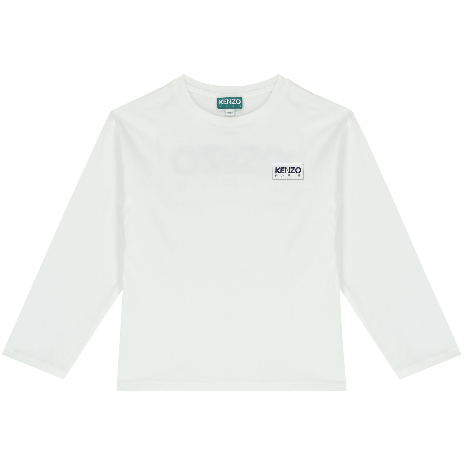 White Logo Long Sleeve Top, 1, hi-res