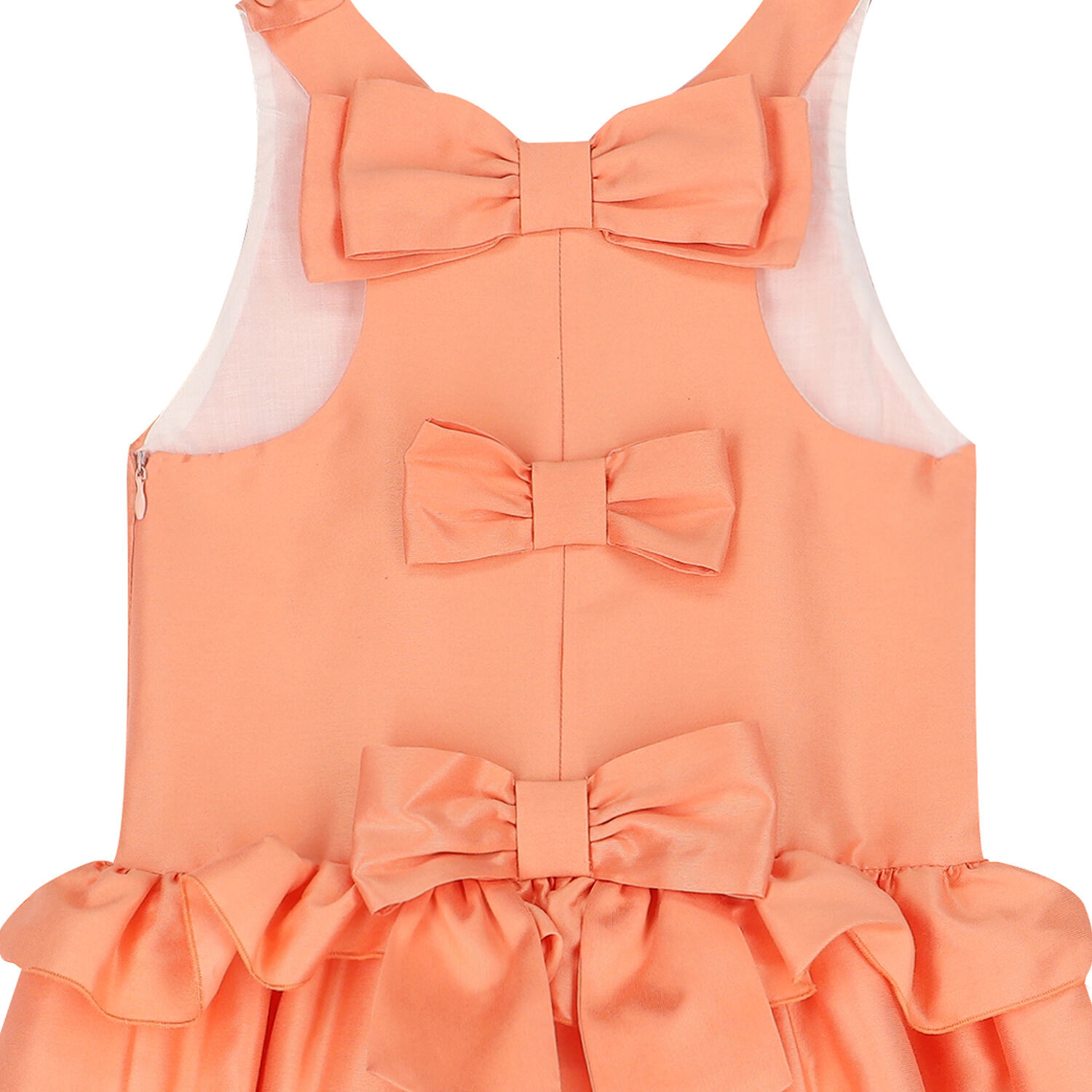 Girls Coral Ruffled Dress, 1, hi-res