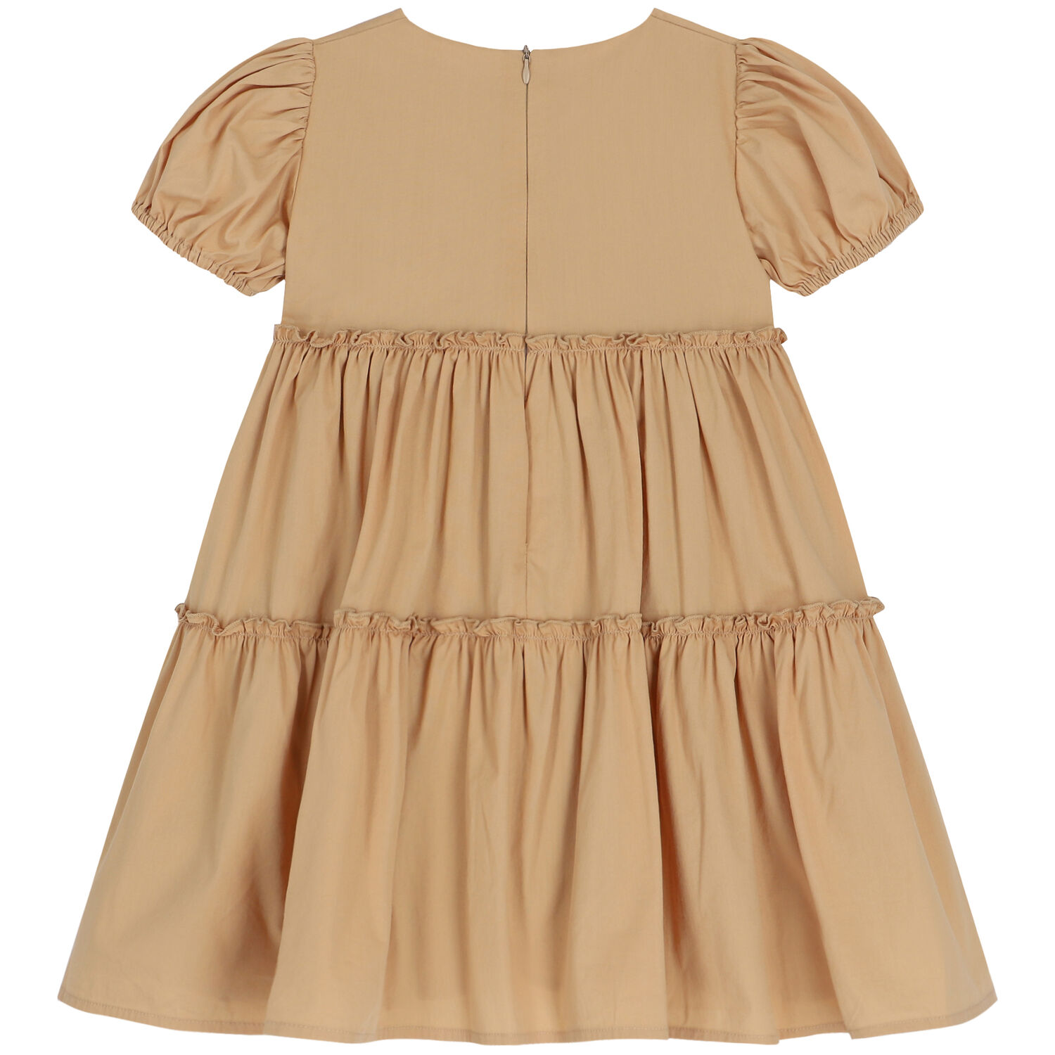 Girls Beige Tiered Dress, 1, hi-res