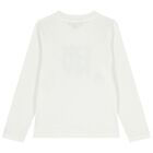 White Logo Long Sleeve Top, 2, hi-res