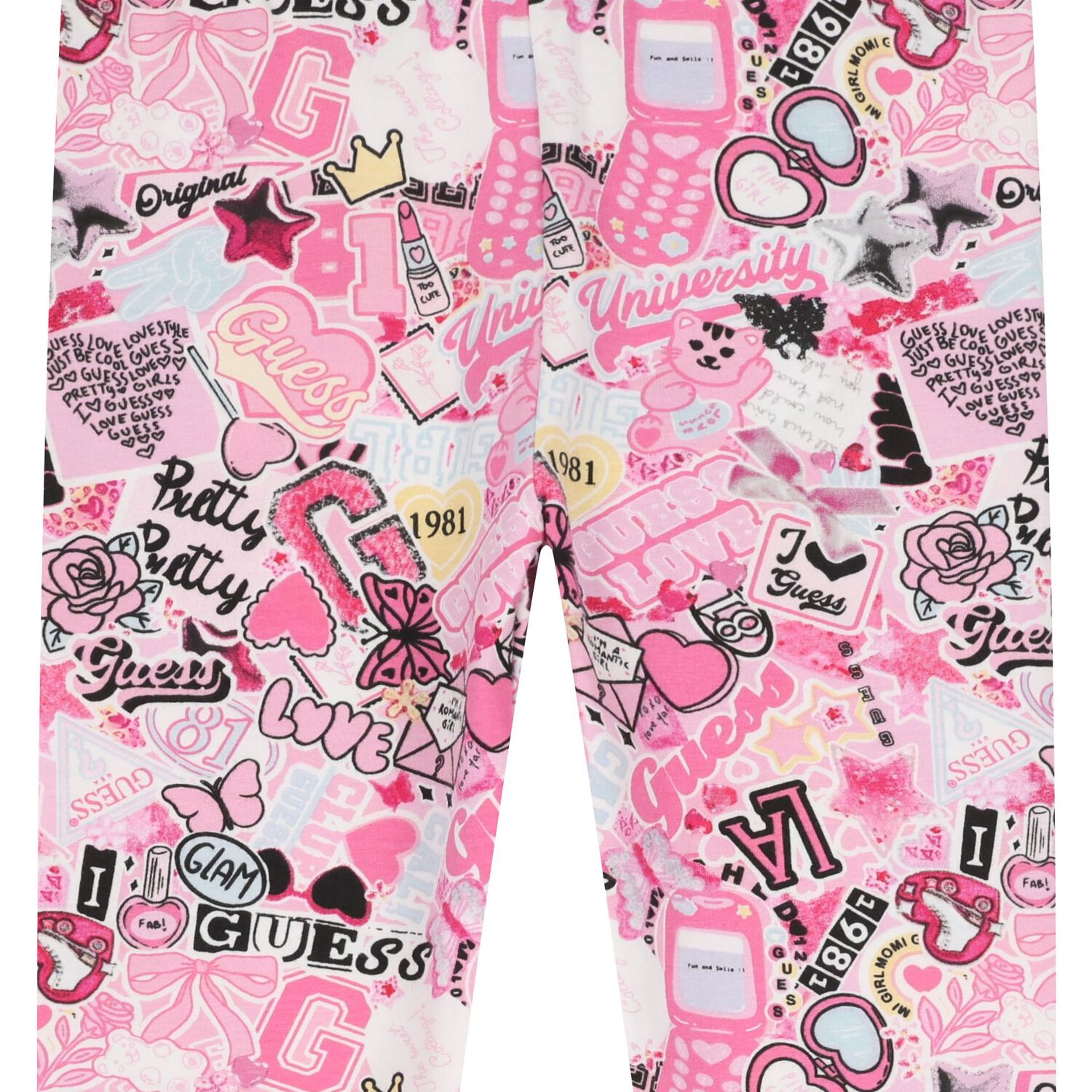 Girls Pink Logo Leggings, 1, hi-res image number null