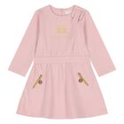 Younger Girls Pink & Gold Logo Dress, 2, hi-res