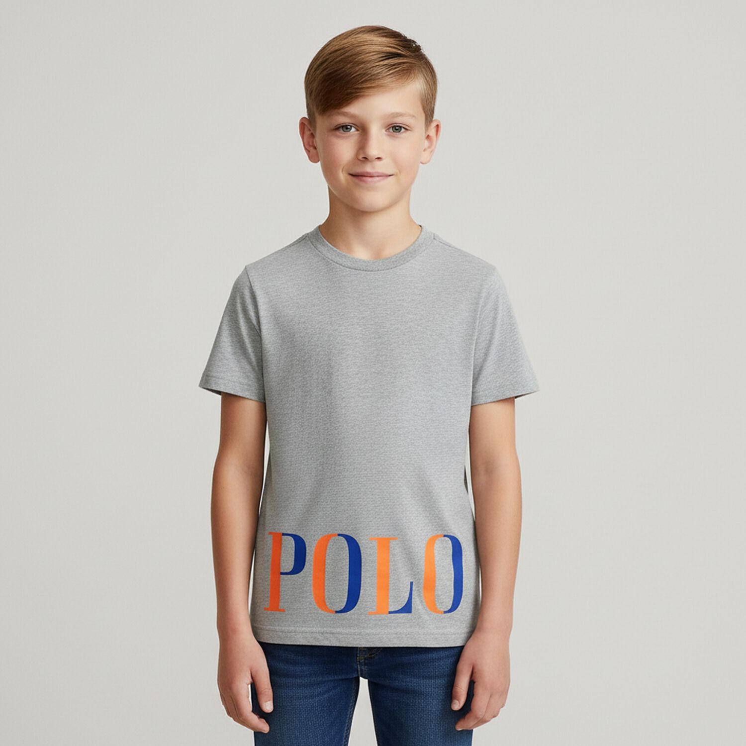 Boys Grey Logo T-Shirt, 3, hi-res
