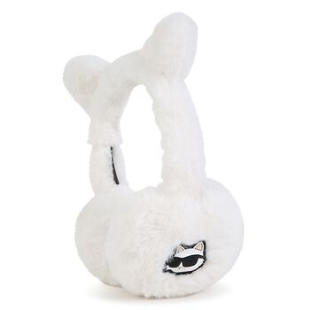 Girls White Faux Fur Earmuffs