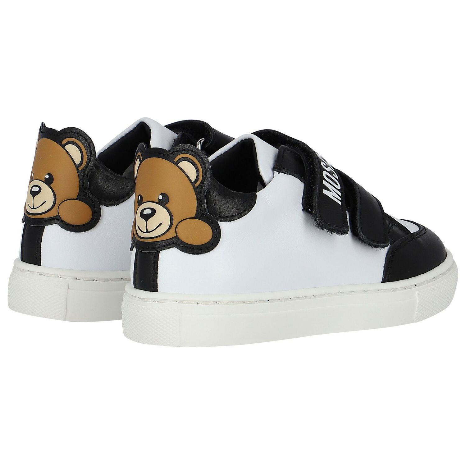 Black & White Teddy Bear Trainers, 1, hi-res