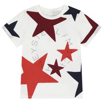 Girls White Star Logo T-Shirt