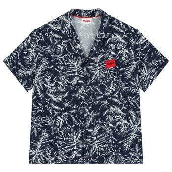 Boys Navy Blue Pine Tree Shirt