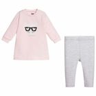 Baby Girls Pink & Grey Dress Set, 1, hi-res