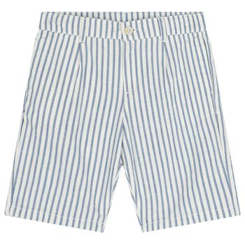 Boys Blue & Ivory Striped Shorts