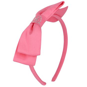 Girls Pink Logo Bow Headband