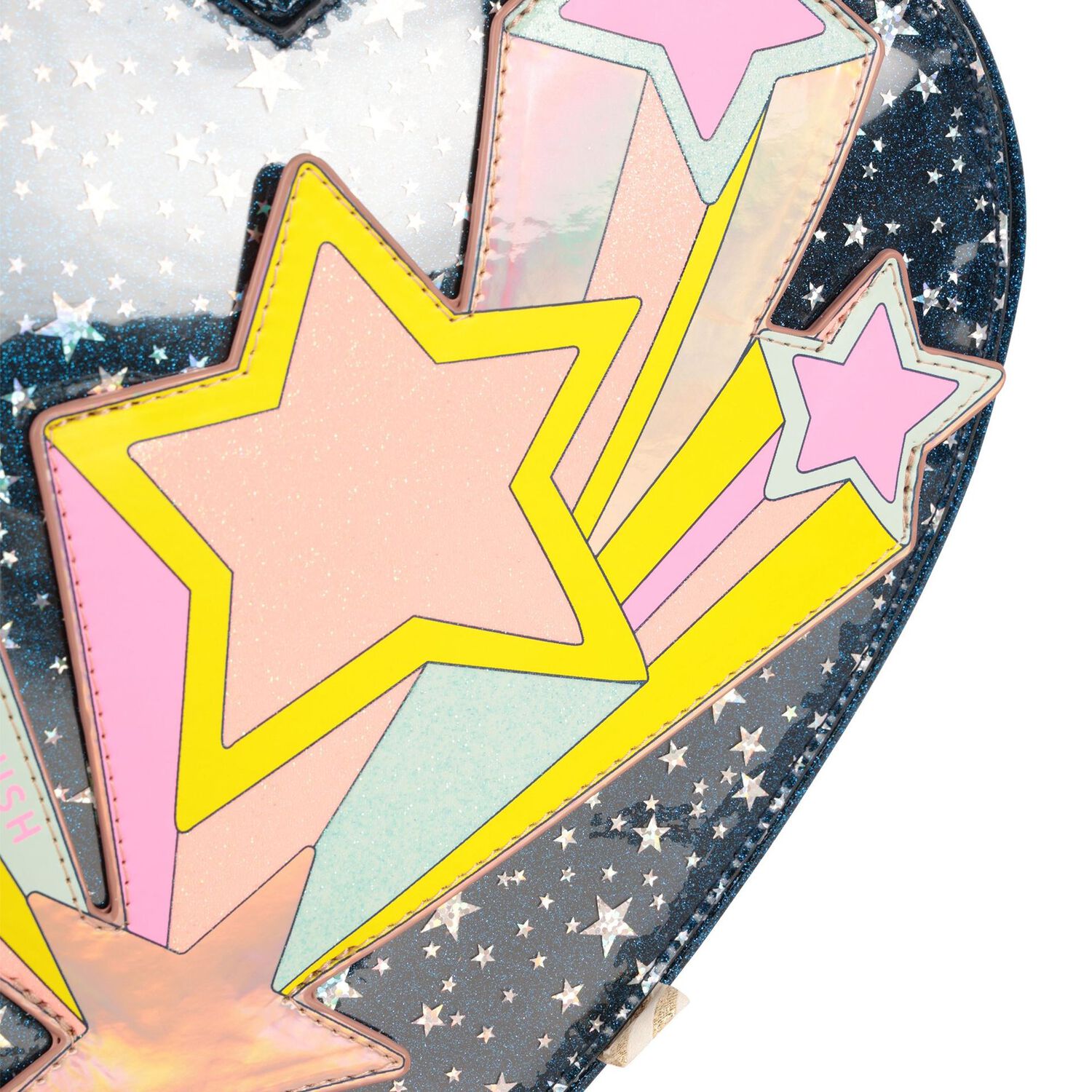 Girls Blue Sparkle Stars Backpack, 1, hi-res