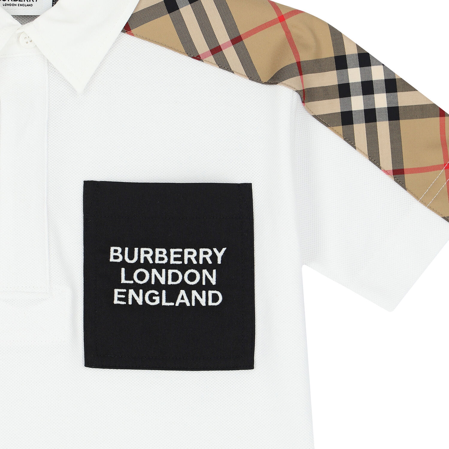 Boys White Logo Polo Shirt, 1, hi-res