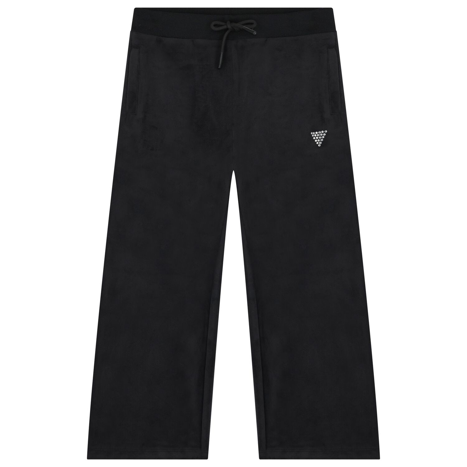 Girls Black Velour Trousers, 1, hi-res image number null