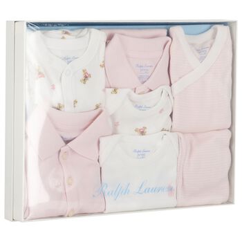 Baby Girls Pink & White Babygrow Gift Set