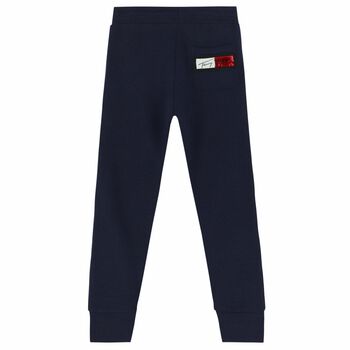 Boys Navy Logo Joggers
