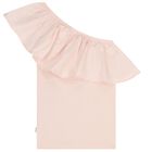 Girls Pink One Shoulder Top, 3, hi-res
