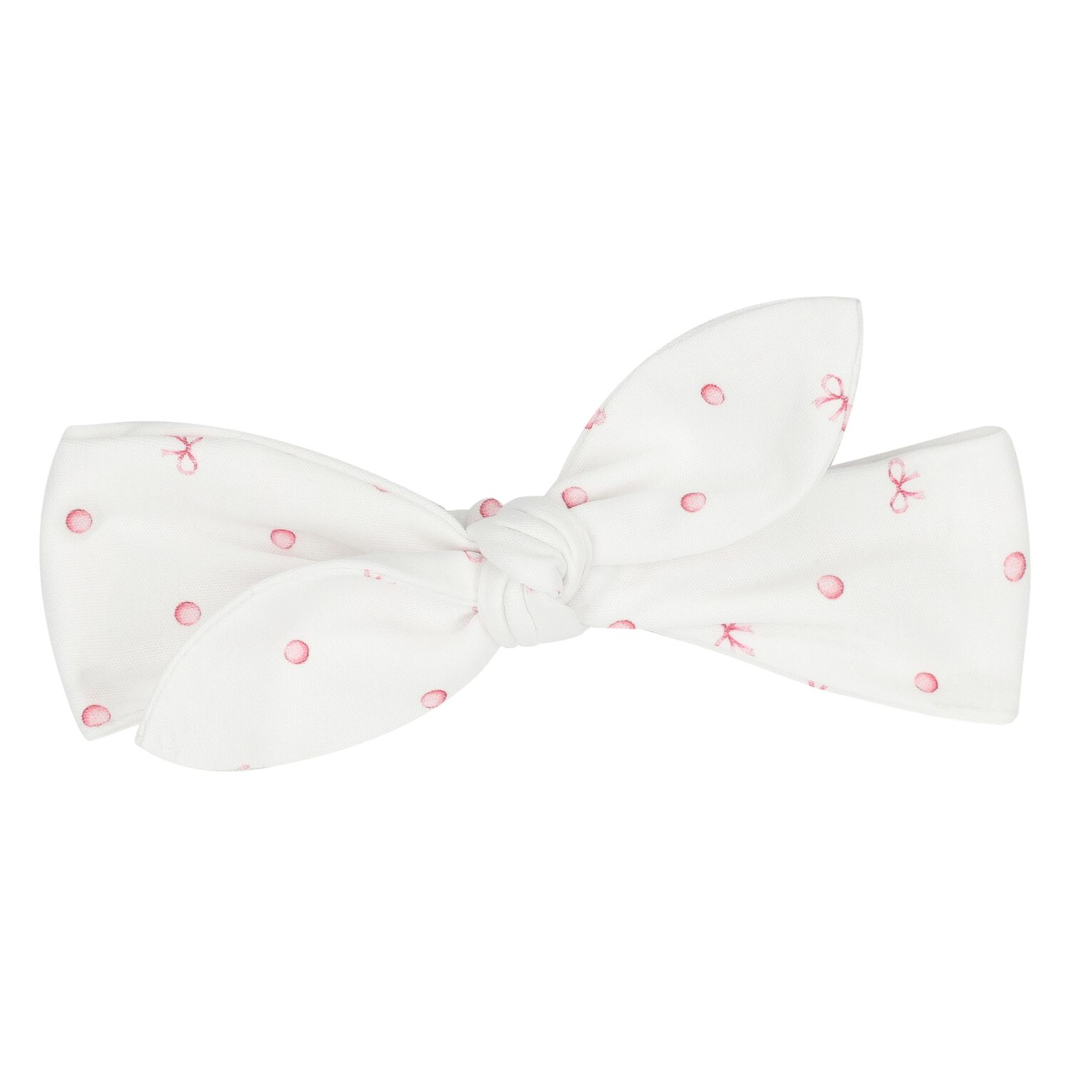 Baby Girls White & Pink Bow Headband, 1, hi-res