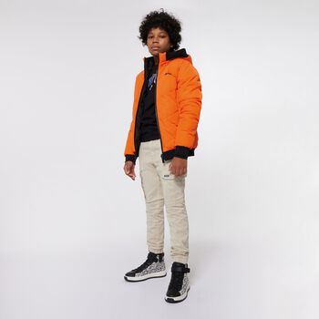 Boys Beige Logo Cargo Trousers