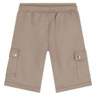 Younger Boys Ivory & Beige Logo Shorts Set, 1, hi-res